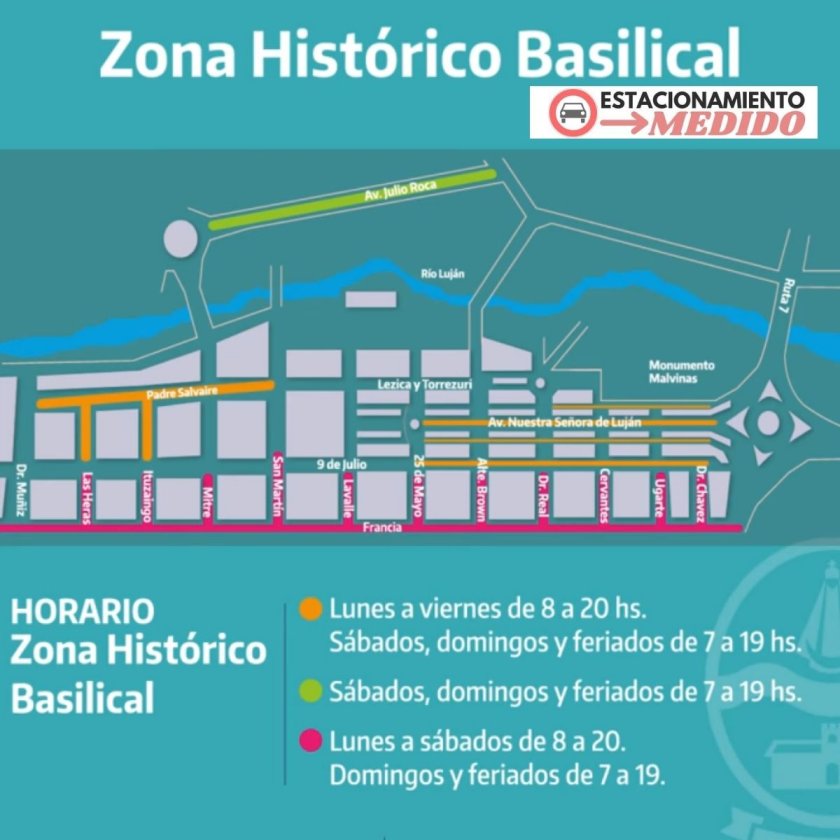 estacionamiento medido en zona historica basilica y av roca