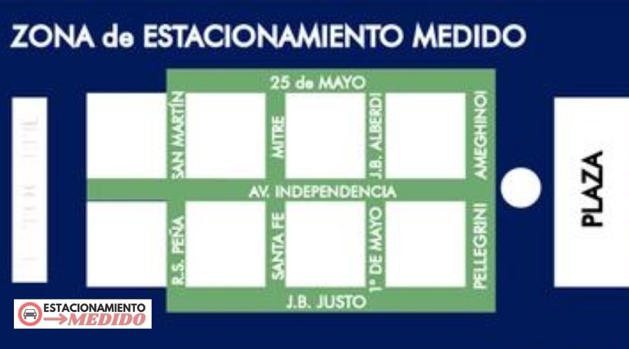 Mapa es estacionamiento medido en Sunchales